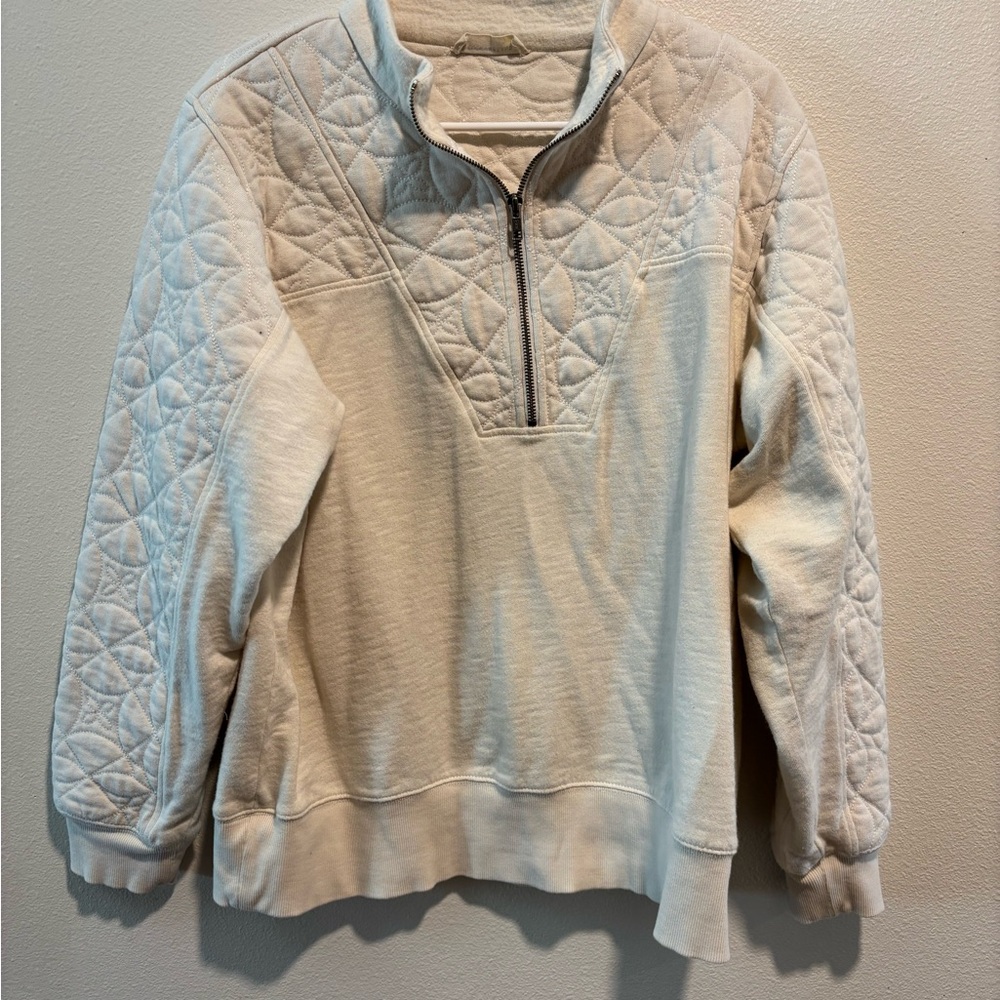 Lucky Brand Cream Quilted Pullover